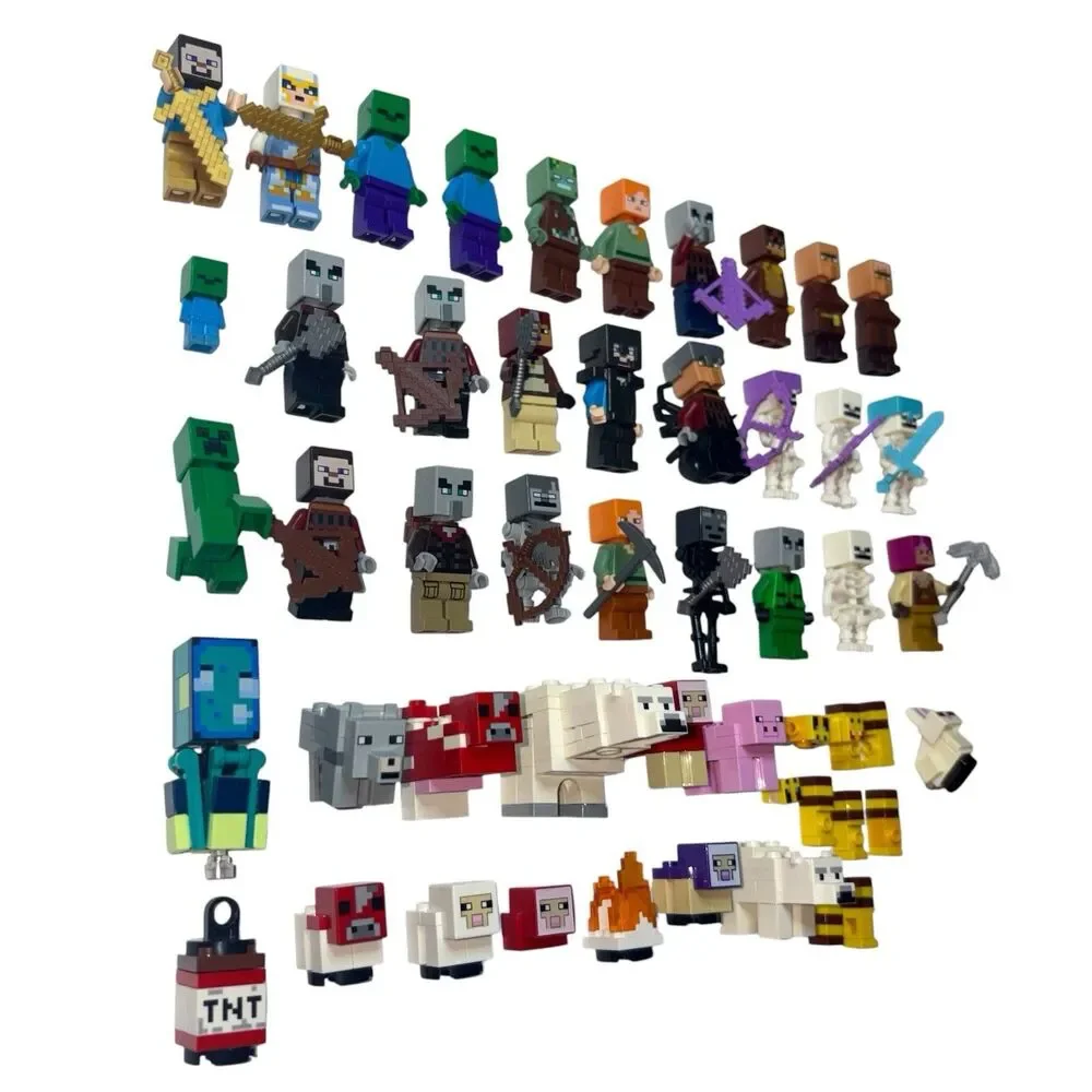 HUGE LOT OF LEGO Minecraft 30+ Minifigures Animals Villagers Minis Accessories